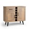 Farmhouse Wine Storage Cabinet with Adjustable Shelves Drawer and Countertop